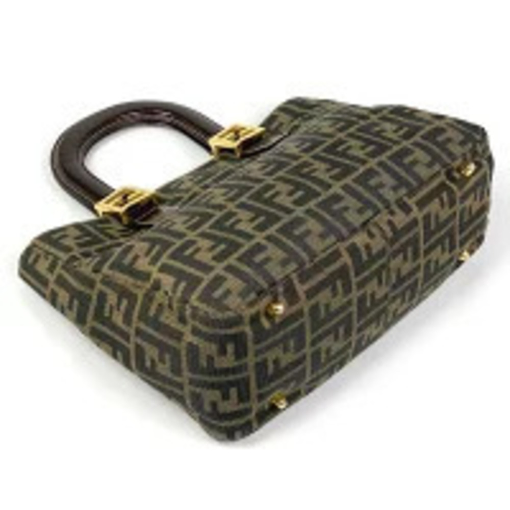 Fendi brown handbag canvas tote Zucca bag Brown